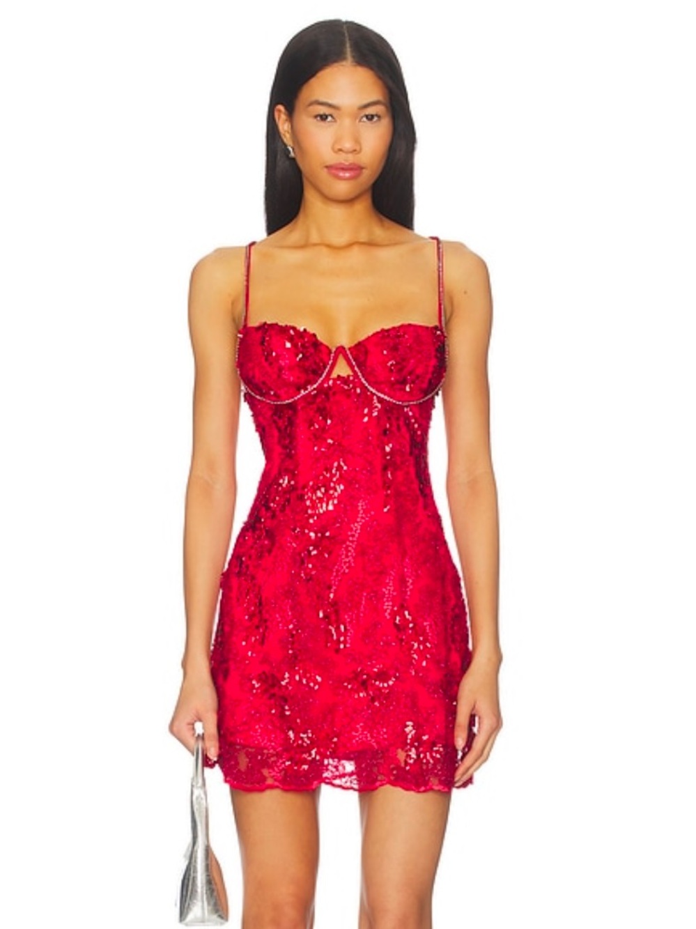 For Love & Lemons Opal Mini Dress in Red